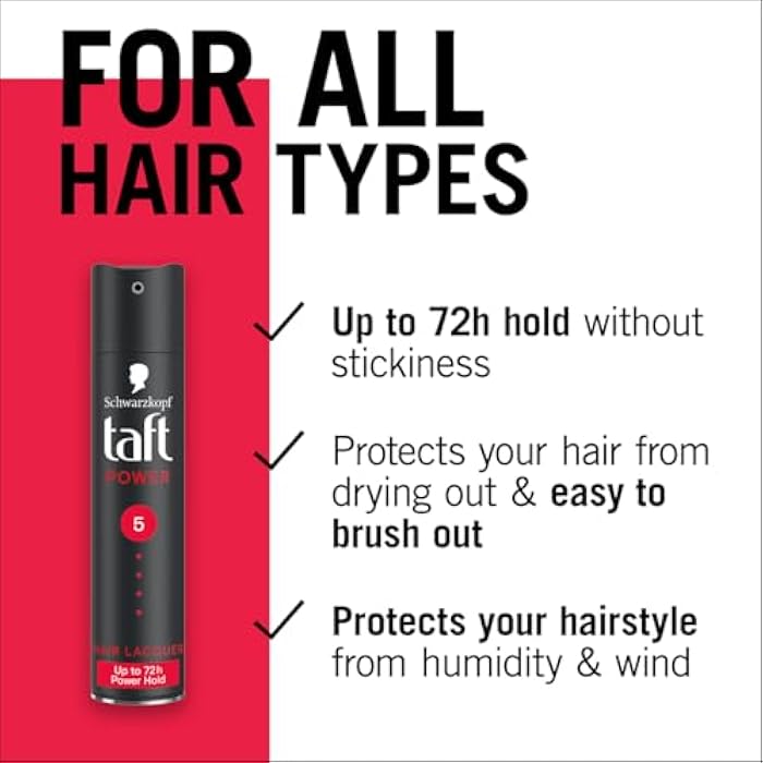 Taft Lacquer Black Hair Spray, 250 ml - Image 2